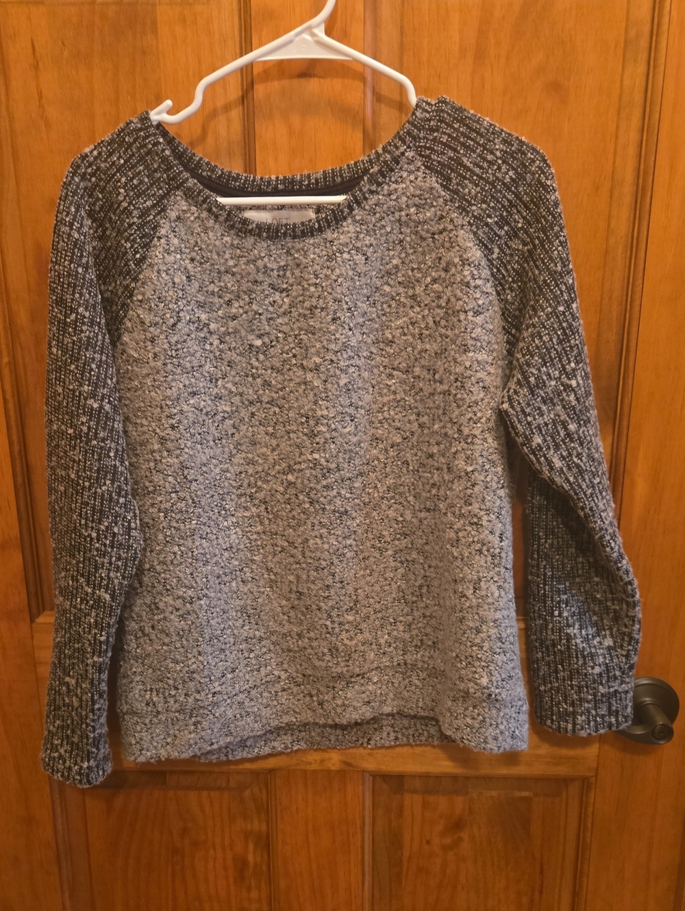 Loft Cozy Women's Two-Tone Gray Knit Sweater Size Small